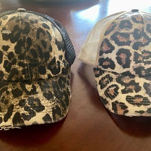 Distressed Leopard Trucker Hat
